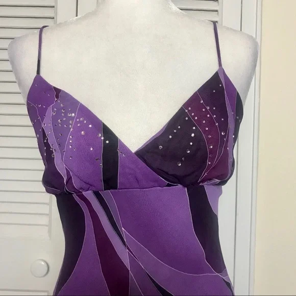 Vintage Xoxo purple rhinestone midi dress - Picture 2 of 4